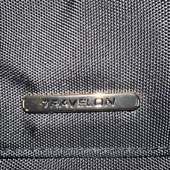 Travelon Anti-Theft Crossbody Bag Signature Black Nylon Multi Zippered Pockets - Picture 8 of 9